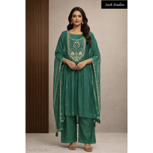 Rama green matte embrodery